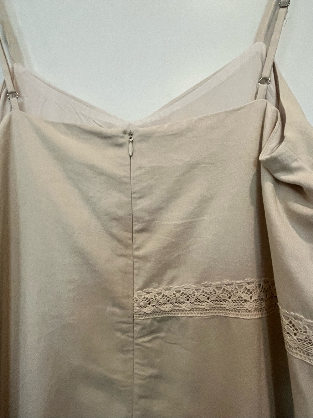 NWT cream color embroidered cotton tropical lace resort beachy summer dress Sz M - Picture 13 of 15